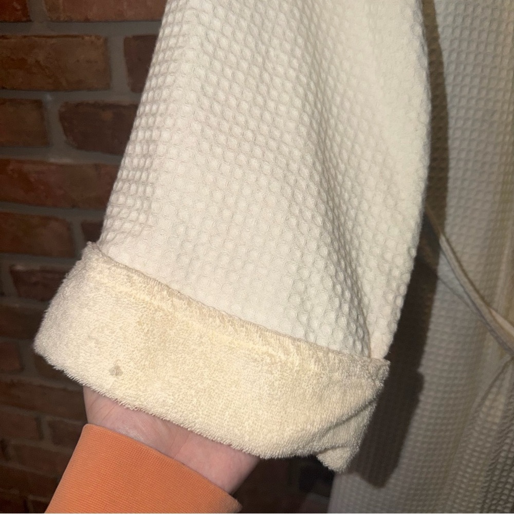 The Ritz-Carlton New York Central Park Hotel Robe Waffle Terry Cloth Cream XL - Picture 4 of 7